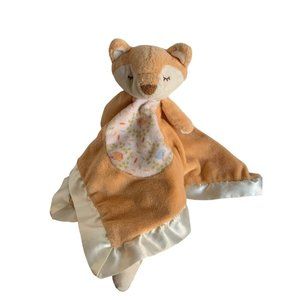 Douglas Sleeping Fox Lovey Security Baby Blanket Mushrooms Satin Trim Plush Tail